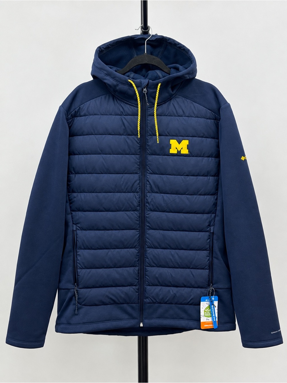 Columbia Michigan Wolverines Omni-Shield Hooded Jacket Men’s XL Blue/Yellow